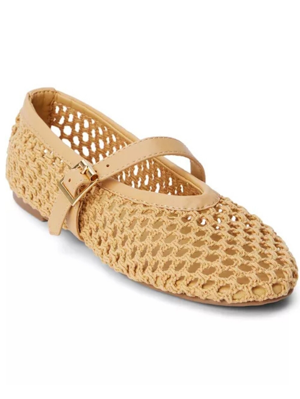 Coconuts By Matisse Nolita Fishnet Mary Jane Ballet Flat in Tan Size 8 - Picture 1 of 11